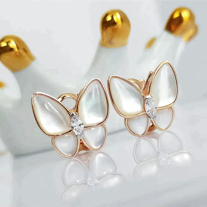 [Select]BUTTERFLY MOP DIAMOND EARRINGS