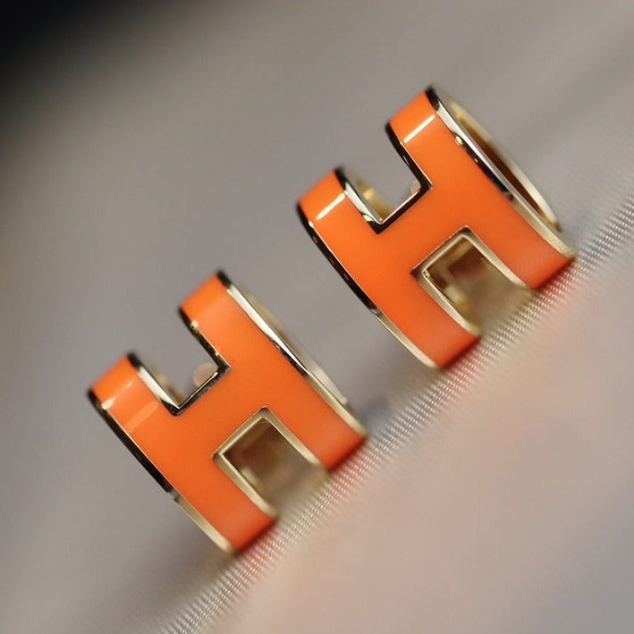 [Select]MINI POP H EARRINGS ORANGE