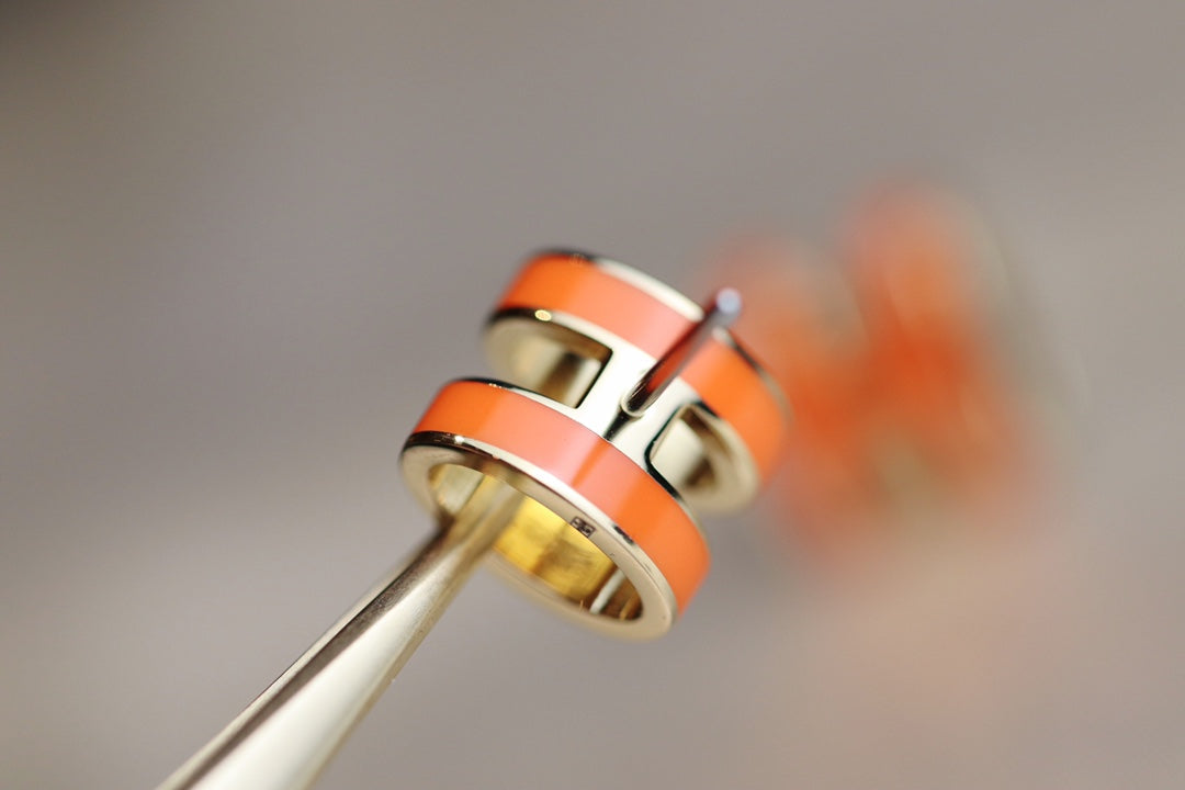 [Select]MINI POP H EARRINGS ORANGE