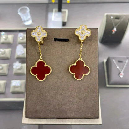 [Select]CLOVER  2 MOTIFS  DIAMOND  EARRINGS (MULTIPLE CHOICESç´