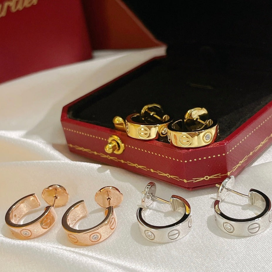 [Select]LOVE EARRINGS 5.7MM 2 DIAMONDS