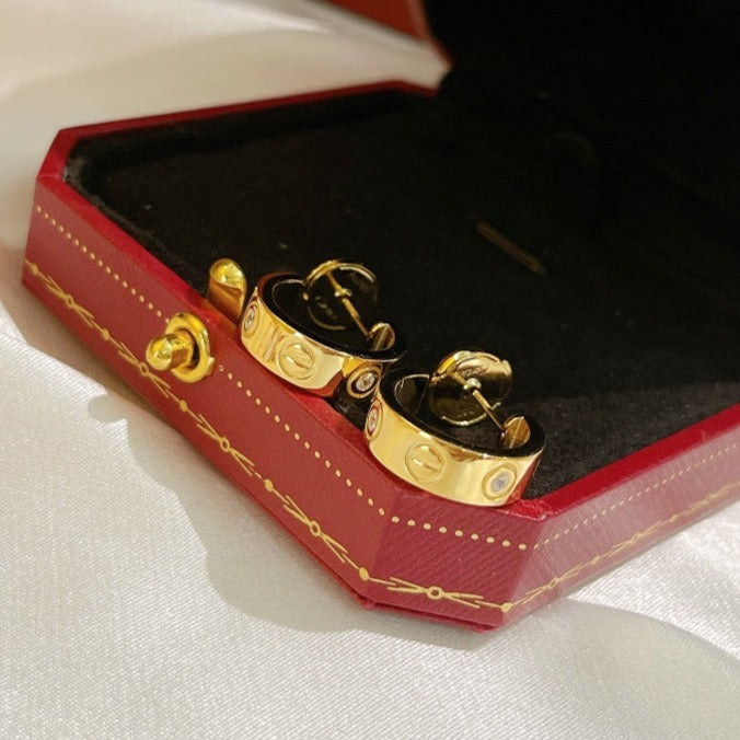 [Select]LOVE EARRINGS 5.7MM 2 DIAMONDS
