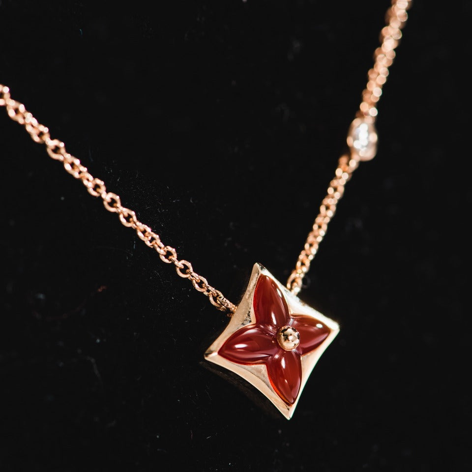 [Select]STAR NECKLACE PINK GOLD 1 DIAMOND