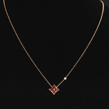 [Select]STAR NECKLACE PINK GOLD 1 DIAMOND