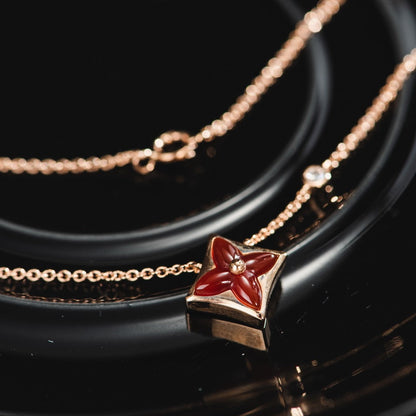 [Select]STAR NECKLACE PINK GOLD 1 DIAMOND