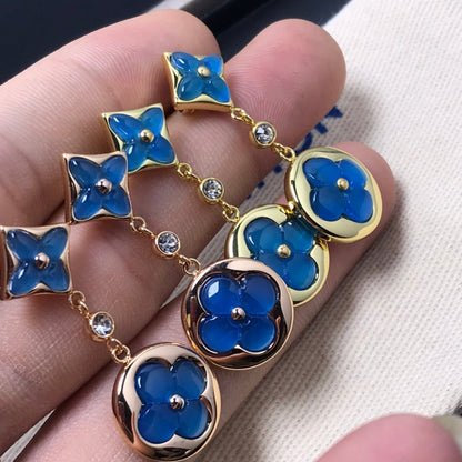 [Select]STAR AND SUN AGATE DIAMOND EARRINGS