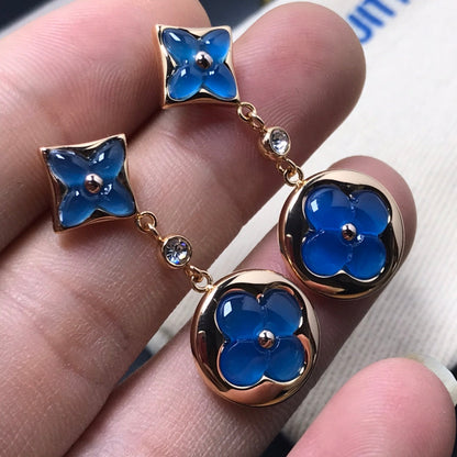 [Select]STAR AND SUN AGATE DIAMOND EARRINGS