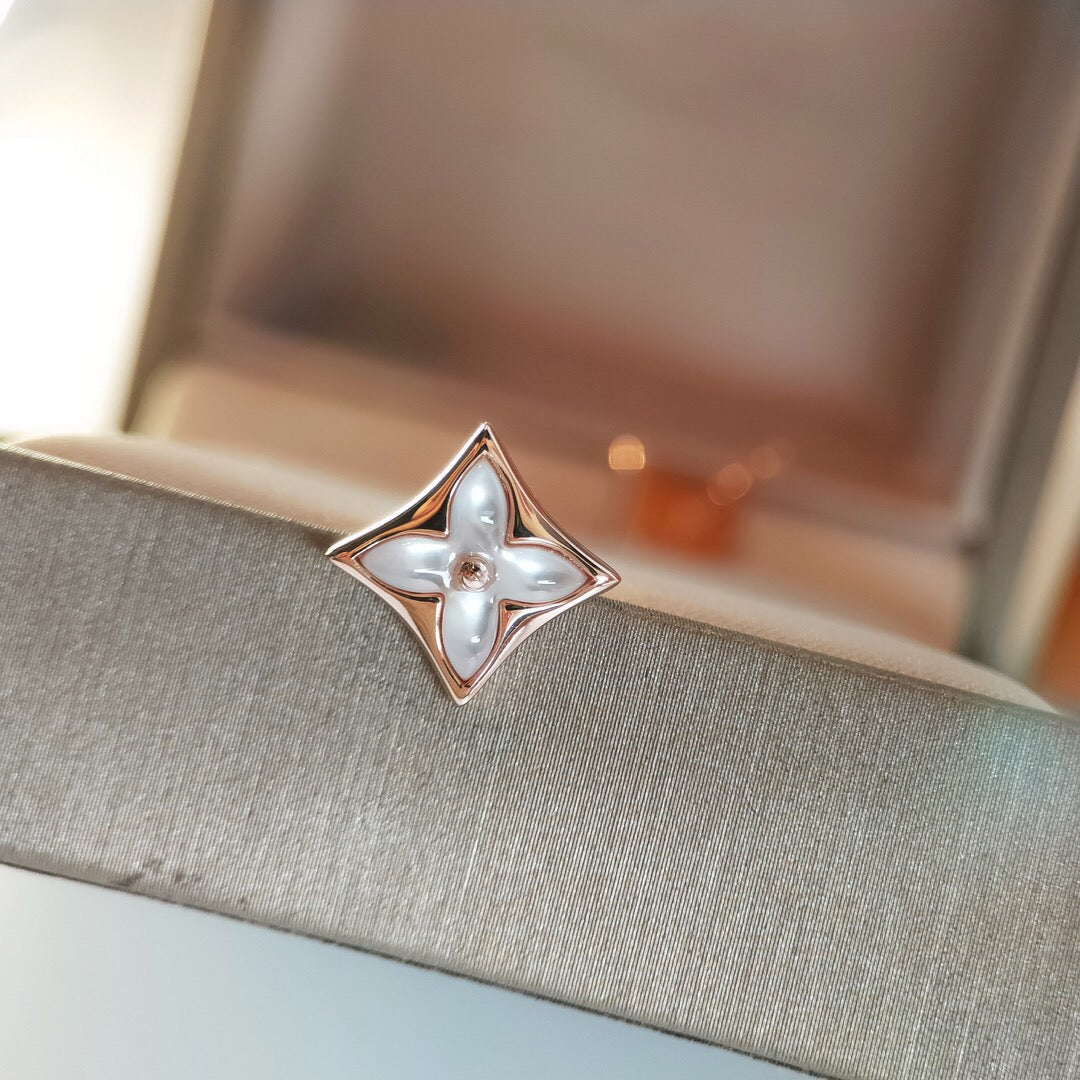 [Select]STAR MOP PINK GOLD EARRINGS