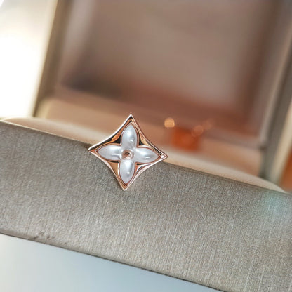 [Select]STAR MOP PINK GOLD EARRINGS
