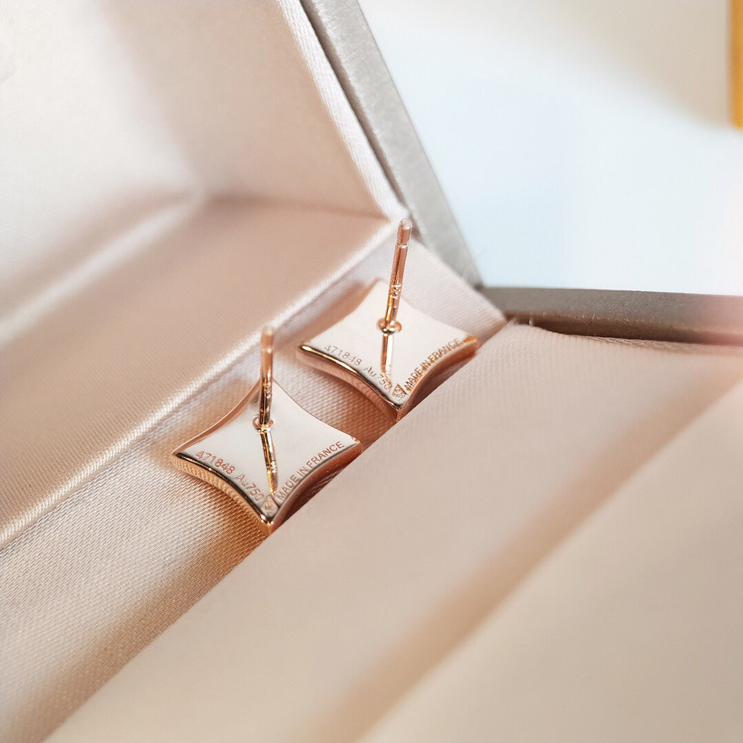[Select]STAR MOP PINK GOLD EARRINGS