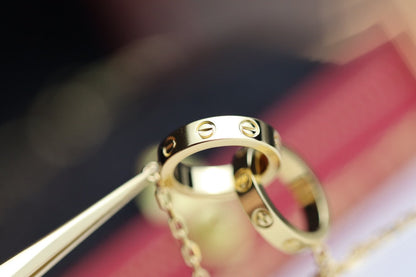 [Select]LOVE NECKLACE DOUBLE RING GOLD