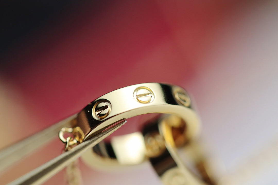 [Select]LOVE NECKLACE DOUBLE RING GOLD