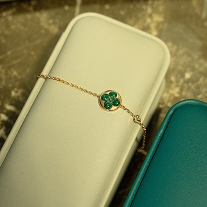 [Select]SUN MALACHITE 1 DIAMOND PINK GOLD BRACELET