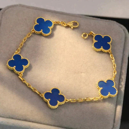 [Select] CLOVER 5 MOTIF BLUE AGATE BRACELET COLLECTION