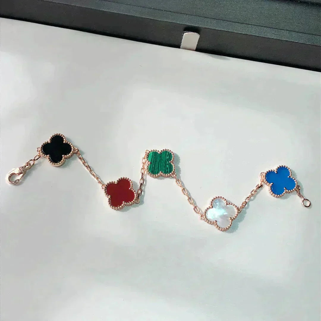 [Select]CLOVER 5 MOTIFS MULTICOLOR BRACELET