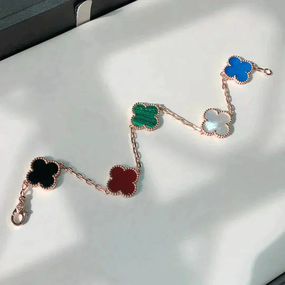 [Select]CLOVER 5 MOTIFS MULTICOLOR BRACELET