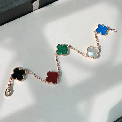 [Select]CLOVER 5 MOTIFS MULTICOLOR BRACELET