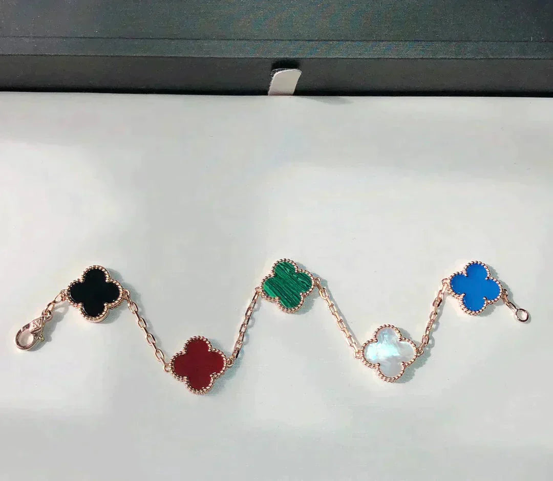 [Select]CLOVER 5 MOTIFS MULTICOLOR BRACELET