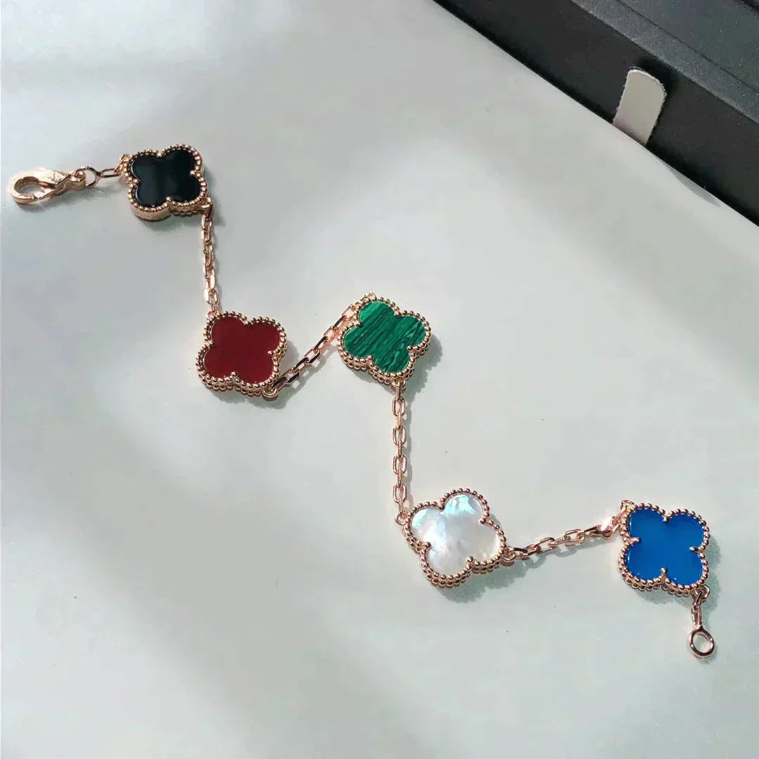 [Select]CLOVER 5 MOTIFS MULTICOLOR BRACELET