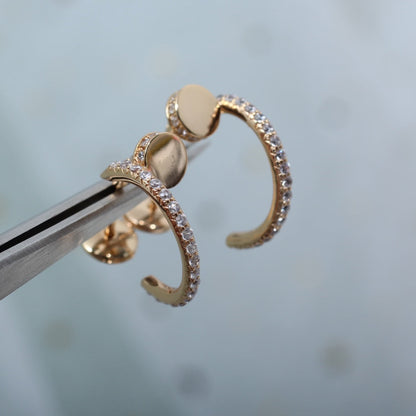 [Select]JUSTE EARRINGS 12.75MM PINK GOLD DIAMOND