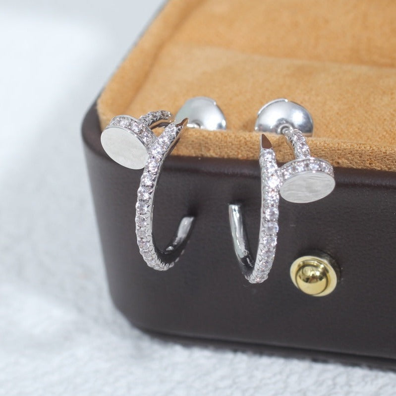 [Select]JUSTE EARRINGS 12.75MM SILVER DIAMOND