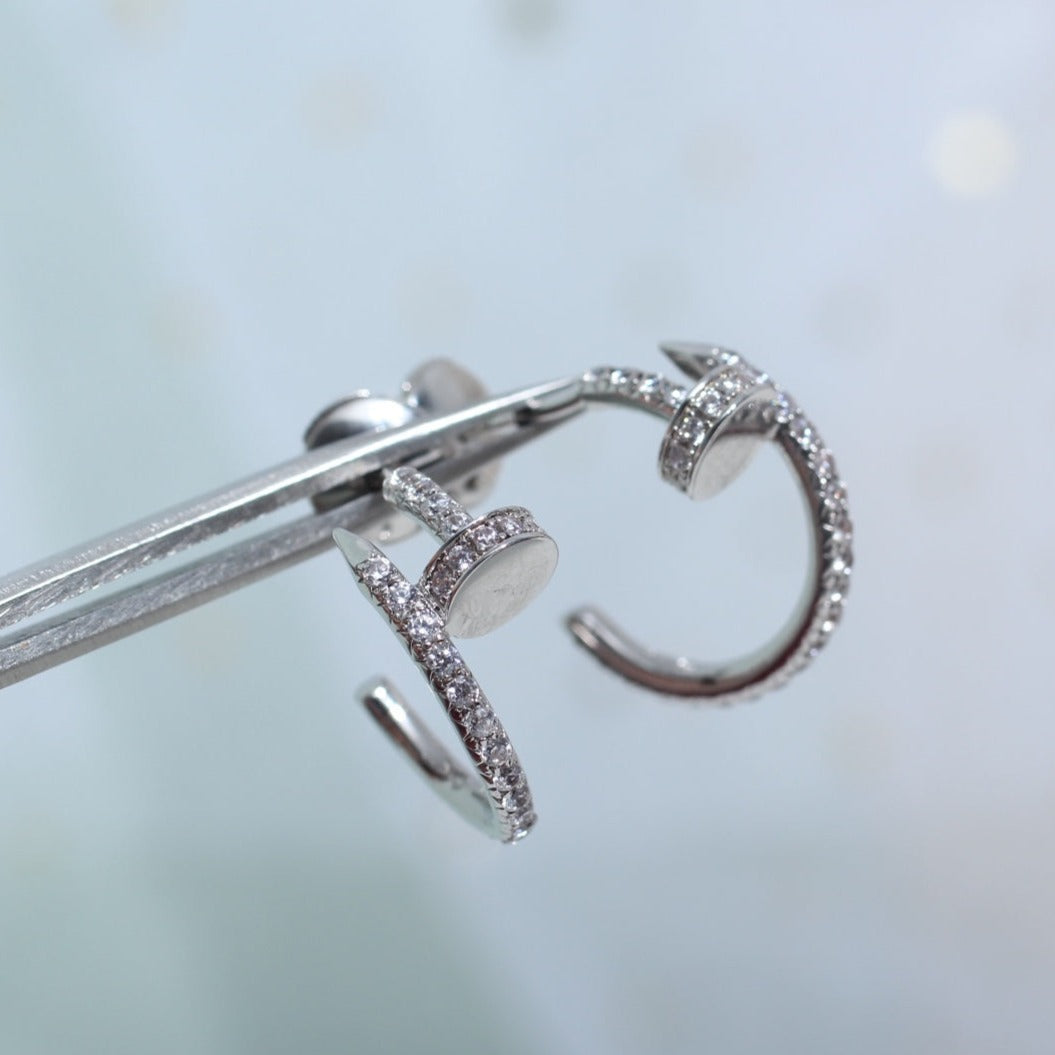 [Select]JUSTE EARRINGS 12.75MM SILVER DIAMOND