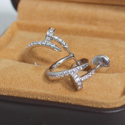 [Select]JUSTE EARRINGS 12.75MM SILVER DIAMOND
