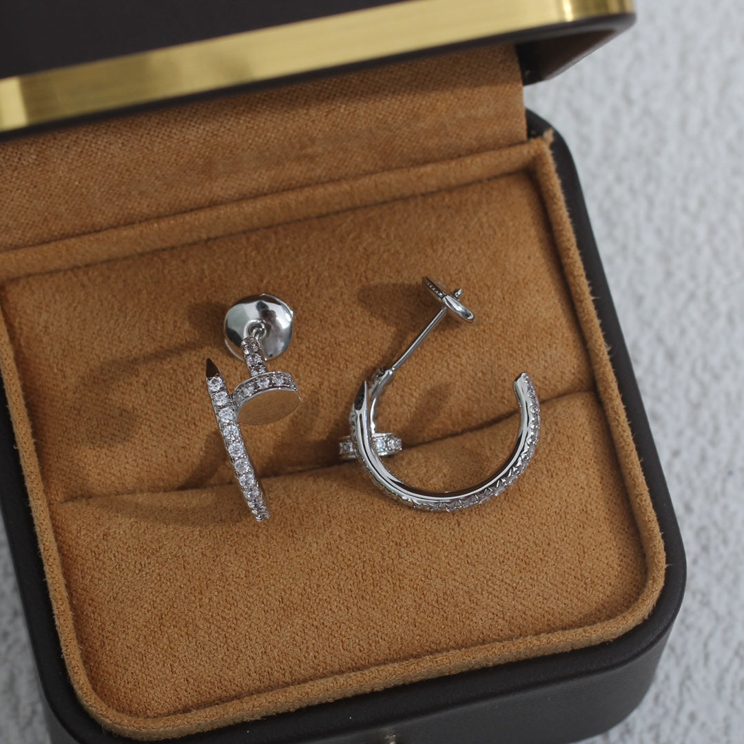 [Select]JUSTE EARRINGS 12.75MM SILVER DIAMOND