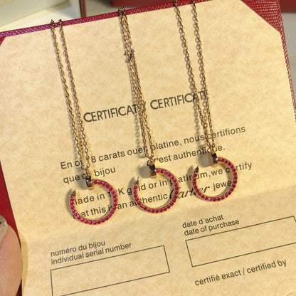 [Select]JUSTE NECKLACE GOLD RED DIAMONDS