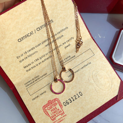 [Select]JUSTE NECKLACE GOLD RED DIAMONDS