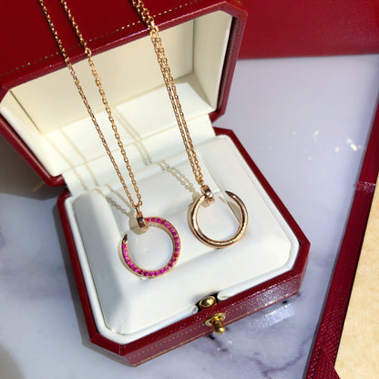 [Select]JUSTE NECKLACE GOLD RED DIAMONDS