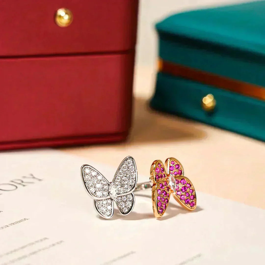 [Select]TWIN BUTTERFLY DIAMOND RING