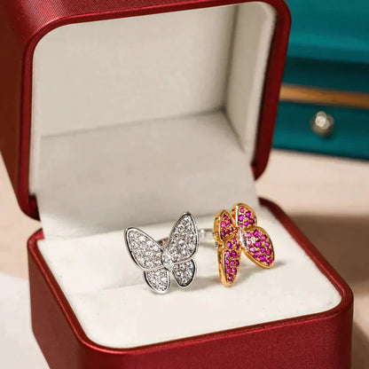 [Select]TWIN BUTTERFLY DIAMOND RING
