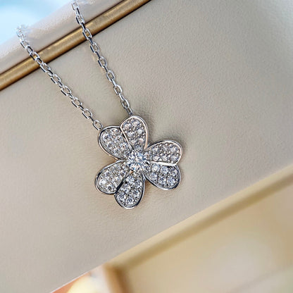 [Select]CLOVER DIAMOND NECKLACE SILVER