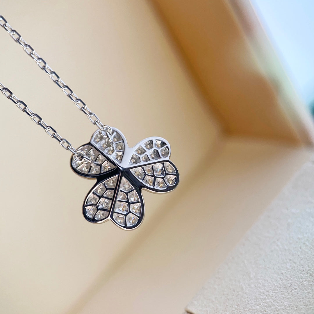 [Select]CLOVER DIAMOND NECKLACE SILVER