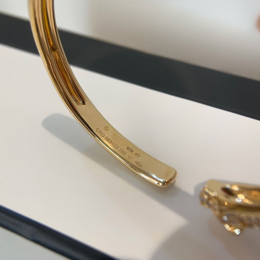 [Select]PANTHERE GOLD DIAMOND OPEN BRACELET