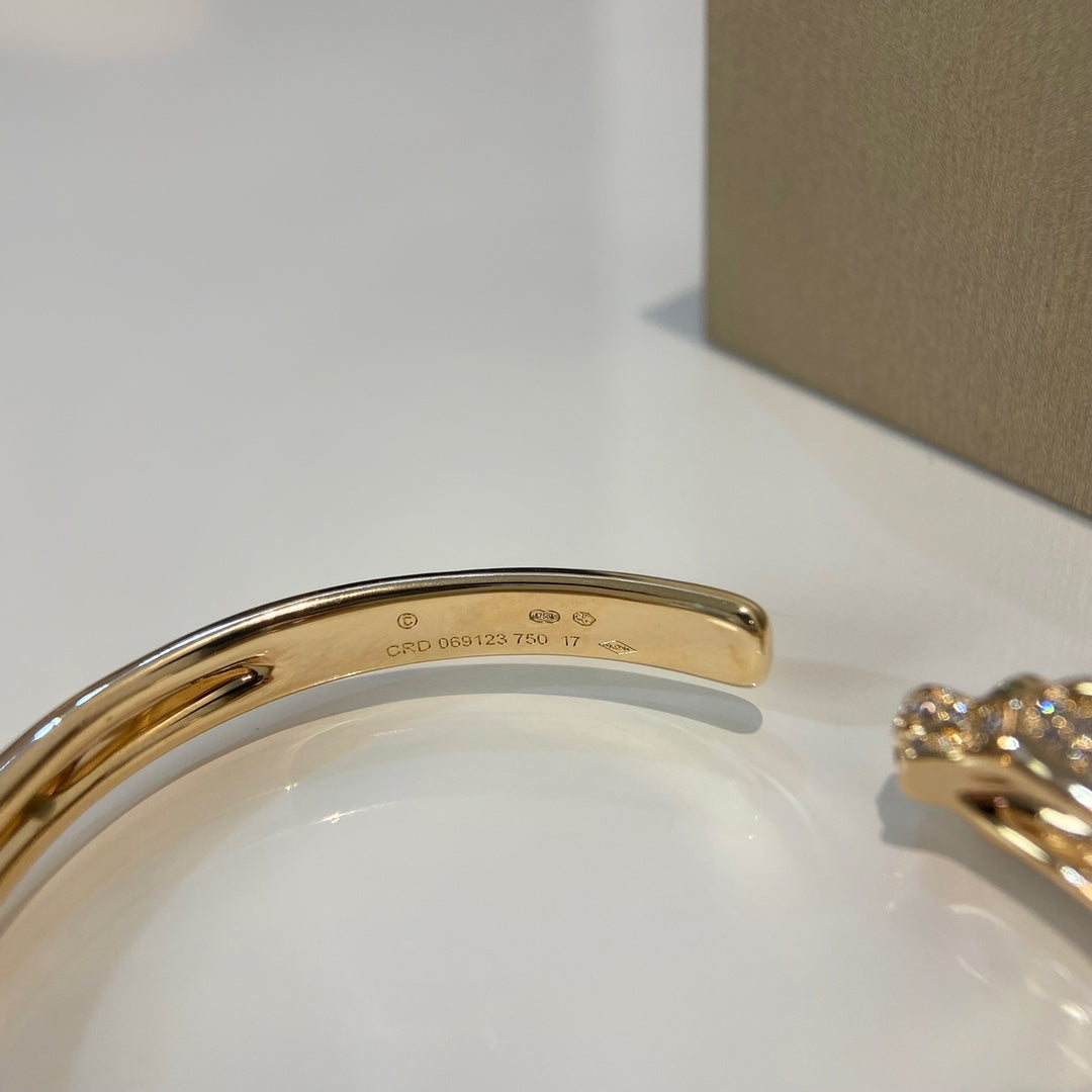 [Select]PANTHERE GOLD DIAMOND OPEN BRACELET