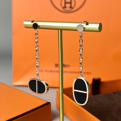[Select]CHAINE VERSO BLACK CERAMIC EARRINGS