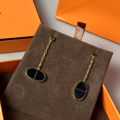 [Select]CHAINE VERSO BLACK CERAMIC EARRINGS