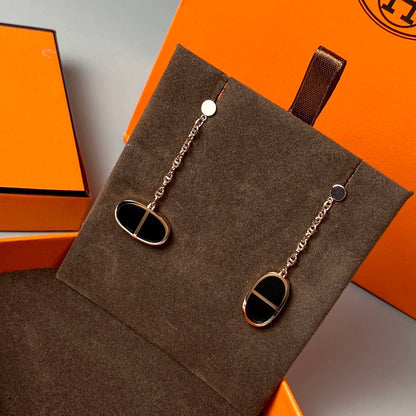 [Select]CHAINE VERSO BLACK CERAMIC EARRINGS