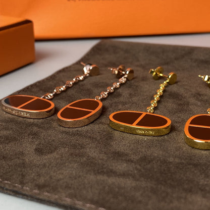 [Select]CHAINE VERSO BLACK CERAMIC EARRINGS