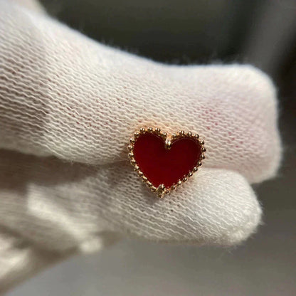 [Select]HEART CARNELIAN STUD EARRINGS