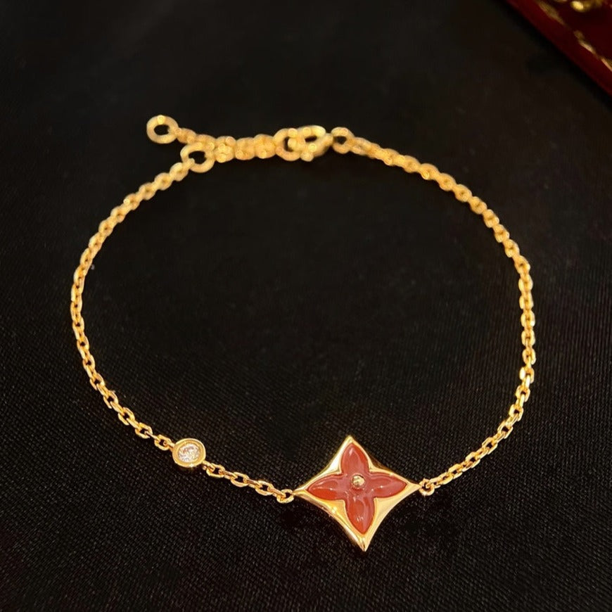 [Select]COLOR STAR CARNELIAN PINK GOLD DIAMOND BRACELET