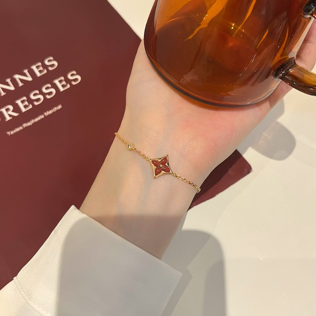 [Select]COLOR STAR CARNELIAN PINK GOLD DIAMOND BRACELET