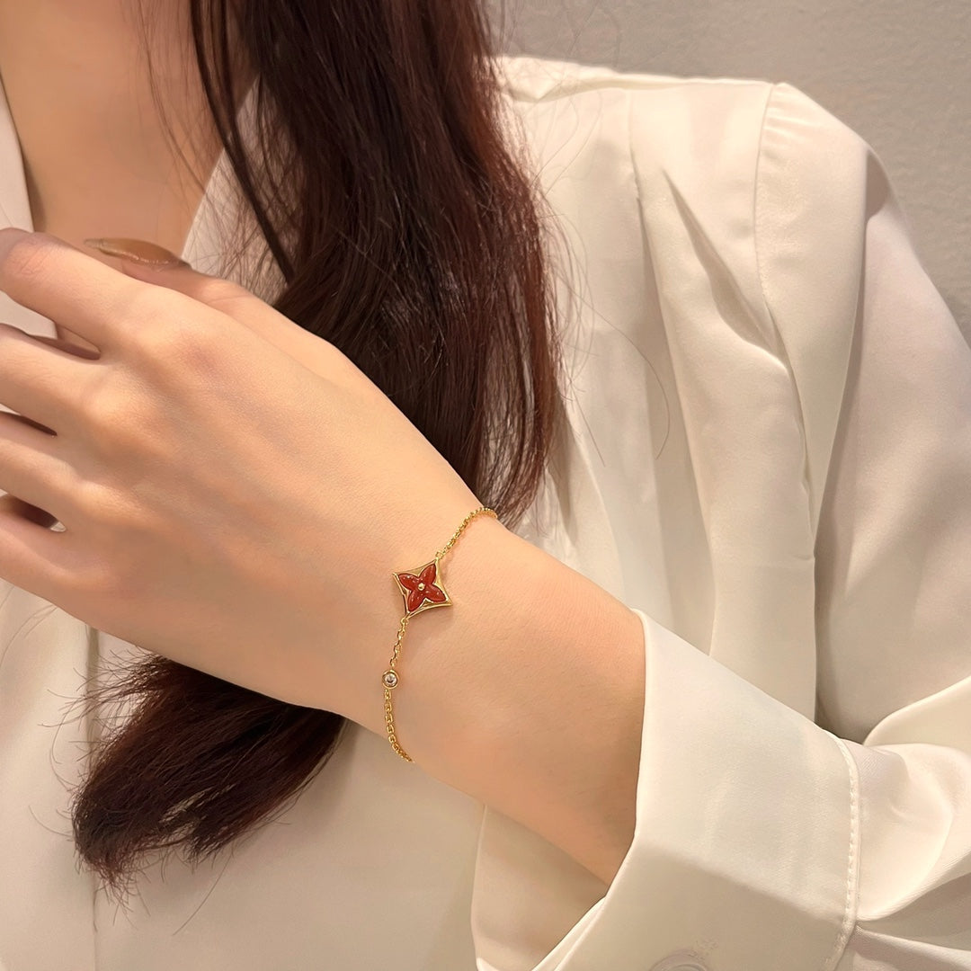 [Select]COLOR STAR CARNELIAN PINK GOLD DIAMOND BRACELET