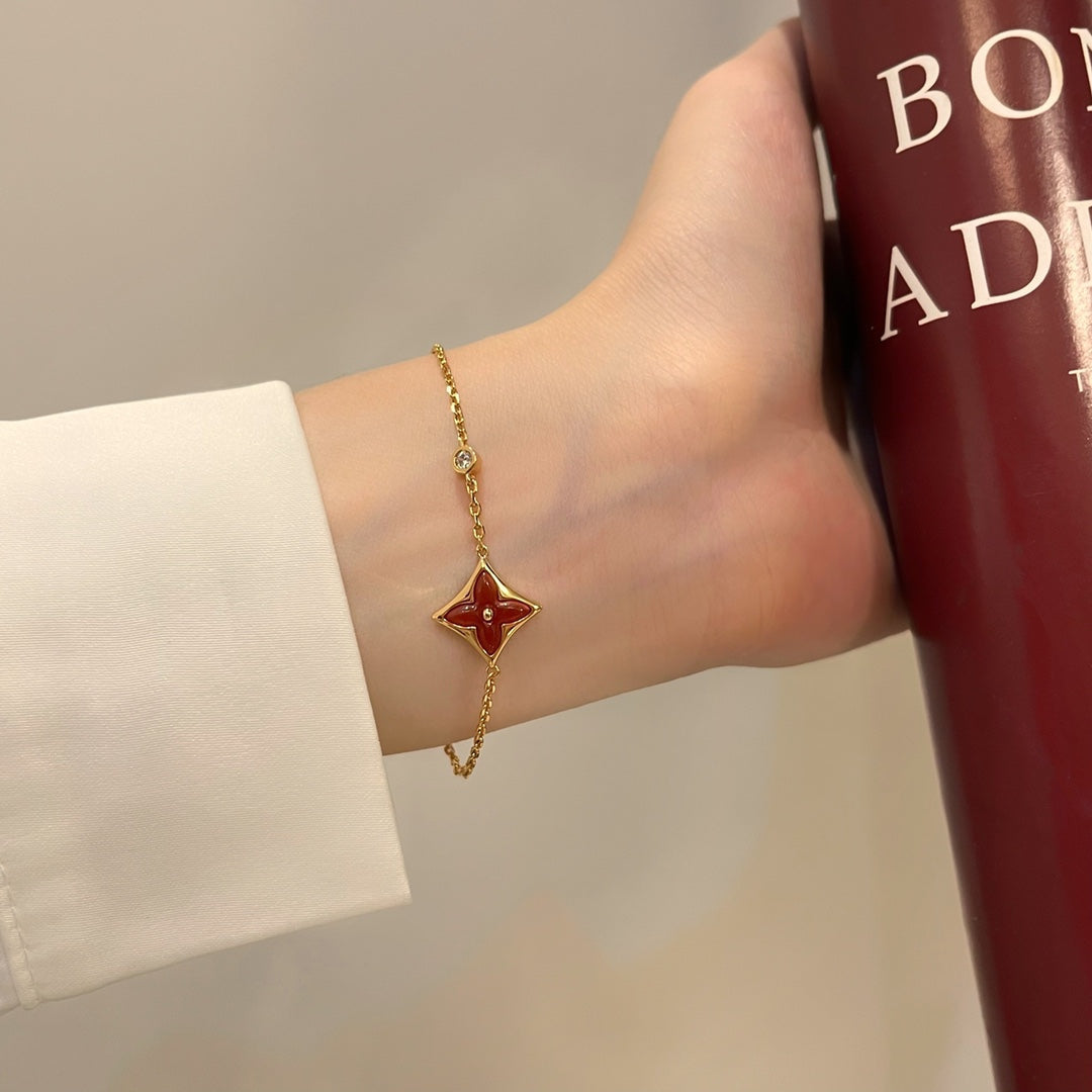 [Select]COLOR STAR CARNELIAN PINK GOLD DIAMOND BRACELET