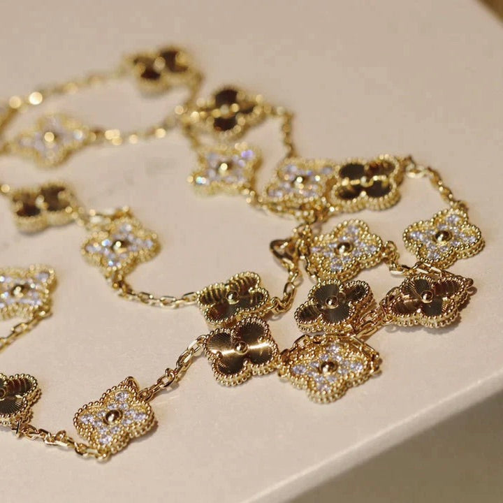 [Select]CLOVER 20 MOTIFS LASER DIAMOND NECKLACE
