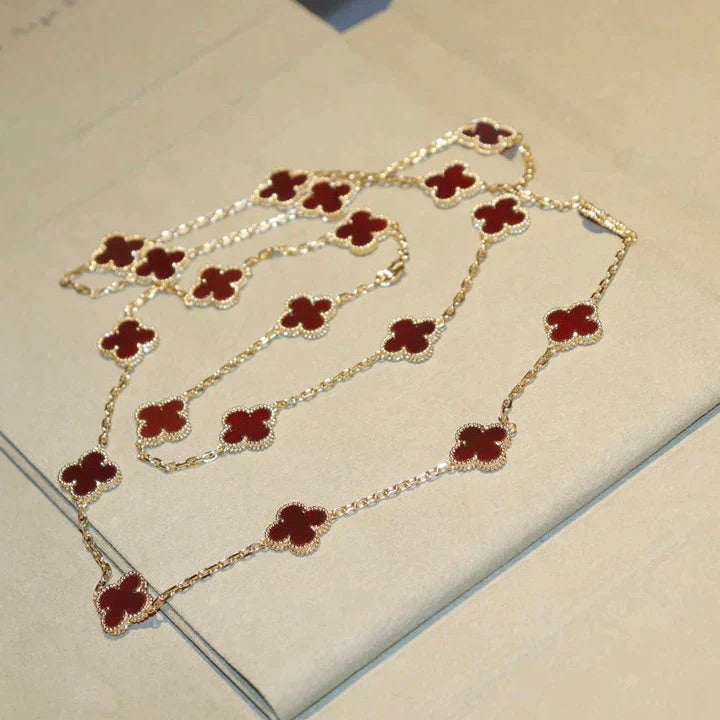 [Select]CLOVER 20 MOTIFS CARNELIAN NECKLACE