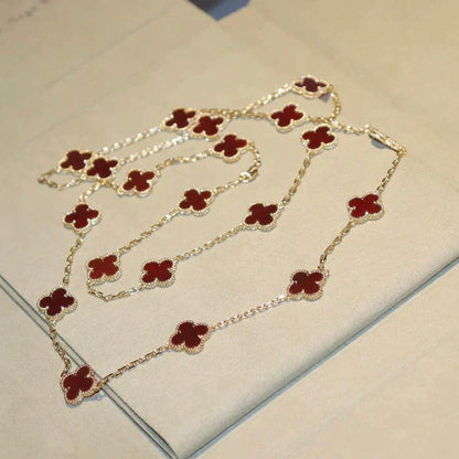 [Select]CLOVER 20 MOTIFS CARNELIAN NECKLACE