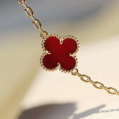 [Select]CLOVER 20 MOTIFS CARNELIAN NECKLACE